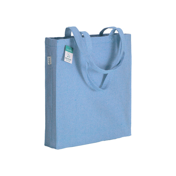 borse shopper stampate con logo in cotone riciclato colore celeste_azzurro 1194830 VAR04