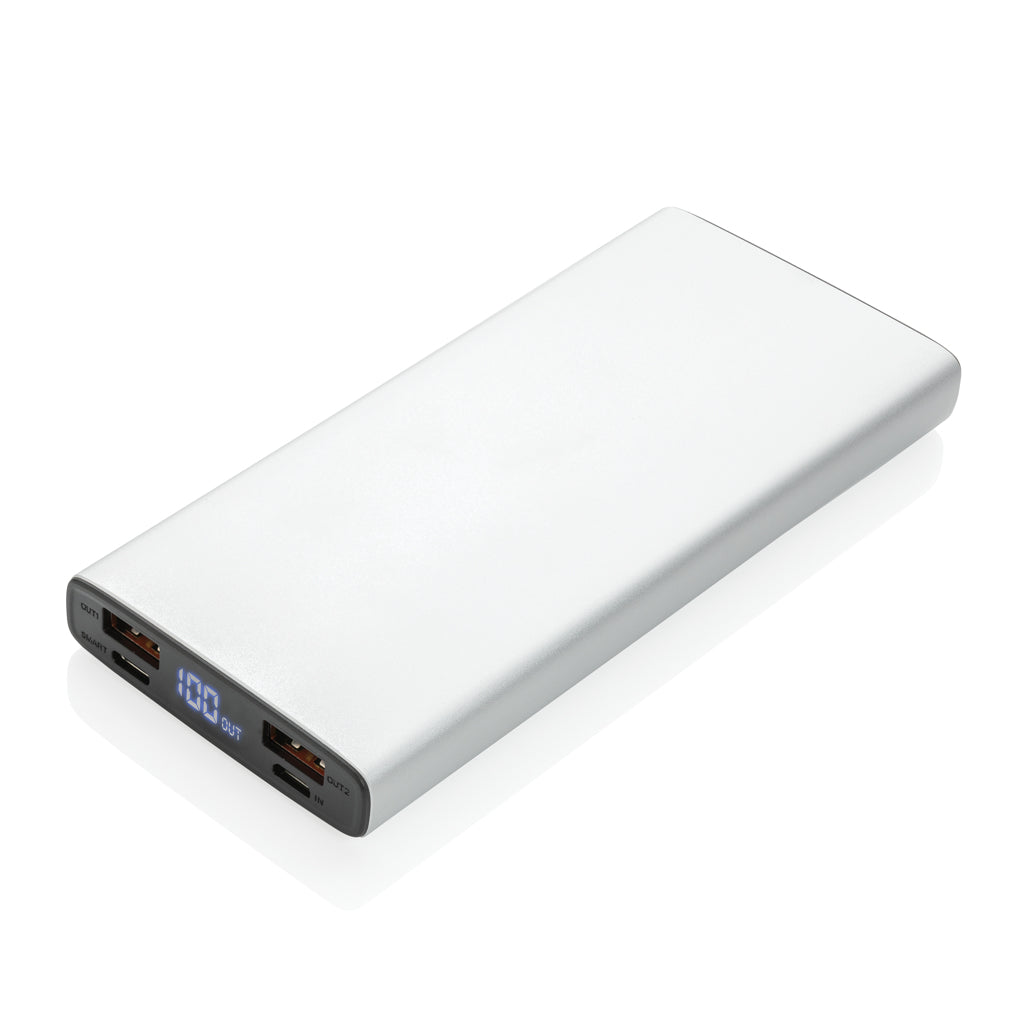 power bank stampati con logo in alluminio, abs colore argento_argento 121703941 VAR02