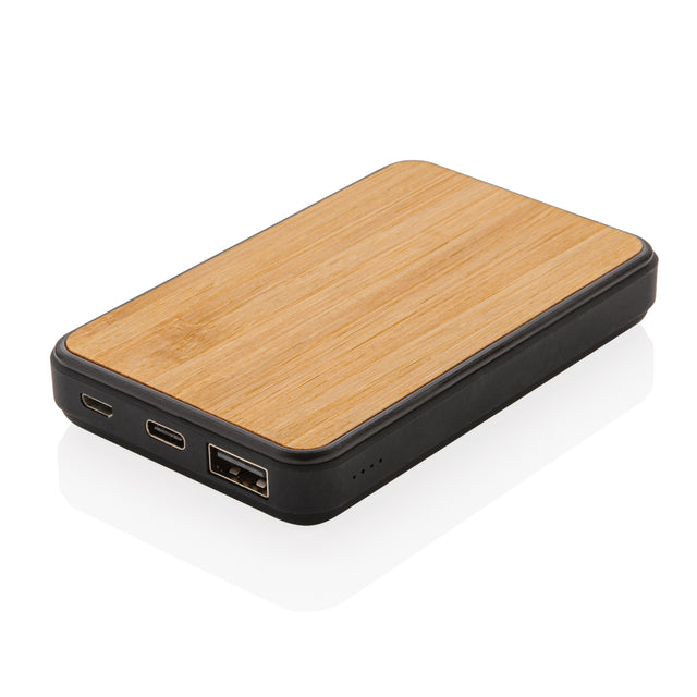 power bank pubblicitari in fsc® bambù, abs riciclato colore marrone_marrone 121703954 VAR01