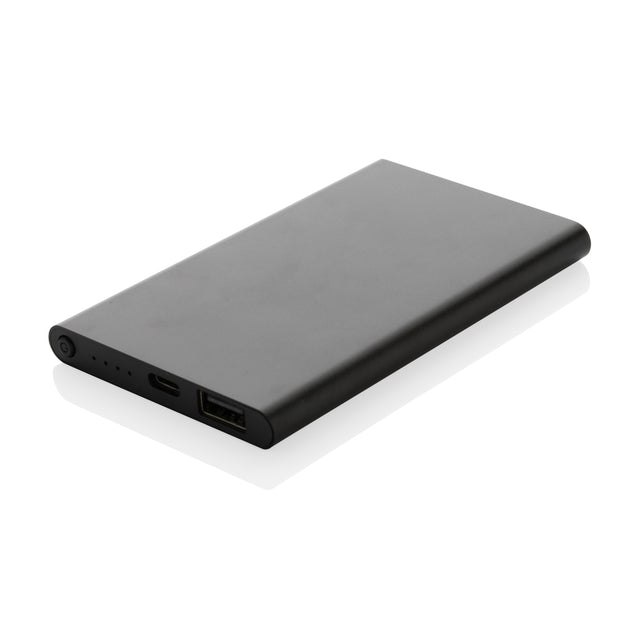 power bank personalizzati in lega di alluminio riciclato, abs riciclato colore nero_nero 121703959 VAR01