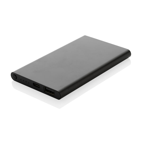 power bank personalizzati in lega di alluminio riciclato, abs riciclato colore nero_nero 121703959 VAR01