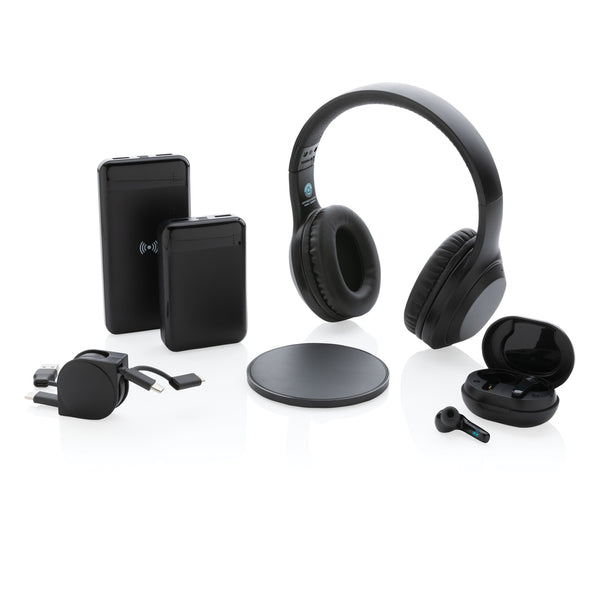 Carica l&#39;immagine nel visualizzatore di Gallery, cuffie bluetooth personalizzate in abs riciclato, tpe riciclato colore nero_nero 121704683 DET09
