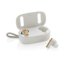 Carica l&#39;immagine nel visualizzatore di Gallery, auricolari wireless da personalizzare in abs riciclato, fsc® bambù colore bianco_bianco 121704703 DET02
