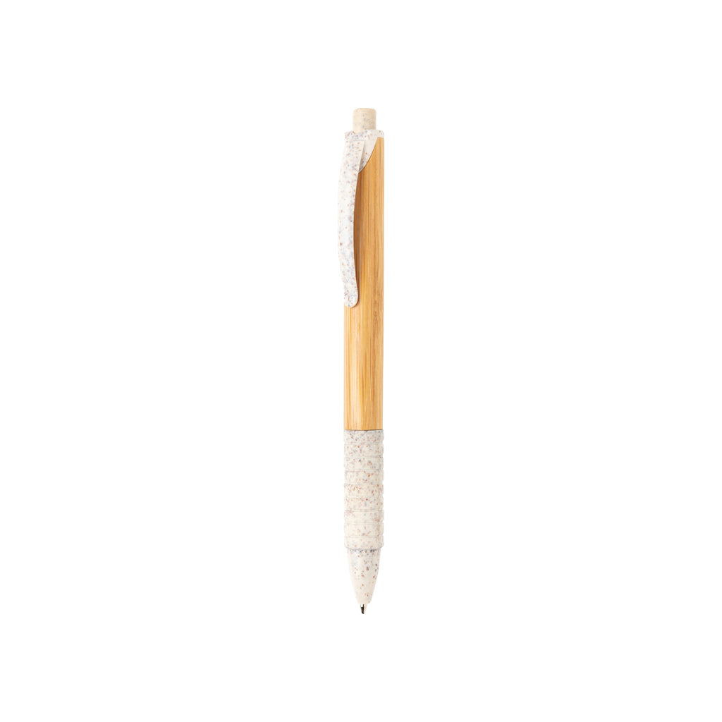 biro ecologiche da personalizzare in bambù, paglia di grano colore bianco_bianco 121732770 VAR02