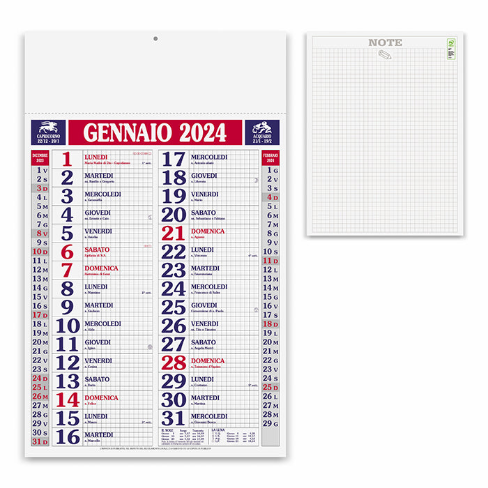 calendario stampato 2024 in carta bianco 041506370 VAR01